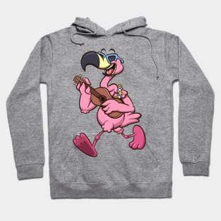 Flamingo Playing Guitar Hoodie